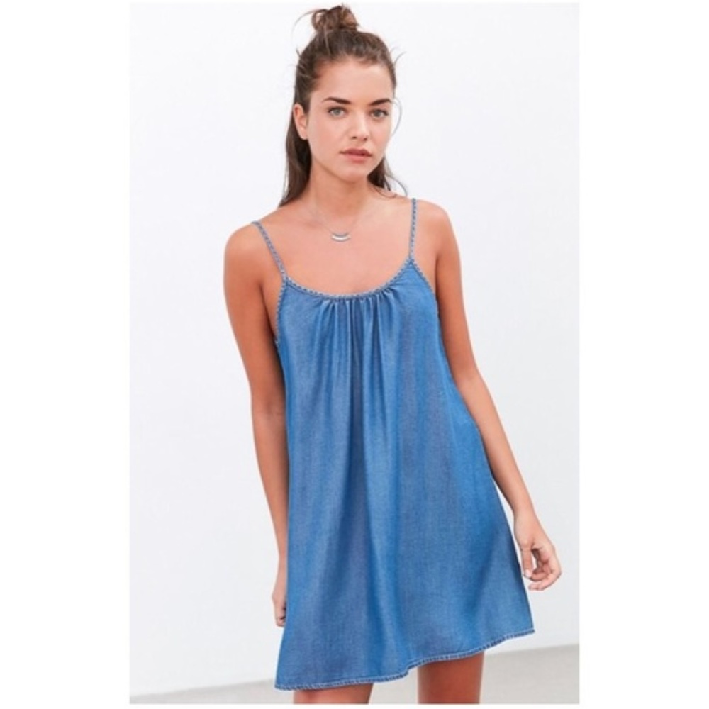 UO BDG Denim Chambray Swing Tank Mini Dress